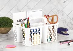 Geseus Taşıma Saplı Buzdolabı,Mutfak,Banyo Duzenleyici Organızer 4Adet Beyaz-8114