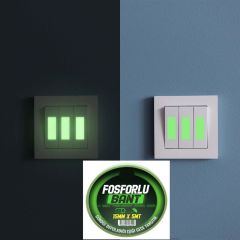 Geseus Kendinden Yapışkanlı Fosforlu Bant Gündüz Depoladığı Işığı Gece Yansıtır15mmX5MT