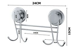 Geseus Ç.Ayna Dörtlü Askı Askılık Vidasız Kendinden Yapışkanlı Krom-814