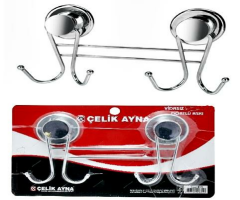 Geseus Ç.Ayna Dörtlü Askı Askılık Vidasız Kendinden Yapışkanlı Krom-814