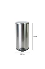 Primanova Cigo Paslanmaz Çelik Çöp Kovası Pedallı 20 Litre-İNX