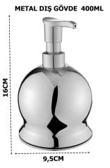 Geseus Ç.ayna Metal Krom Küre Sıvı Sabun Dispenseri 300ml-802