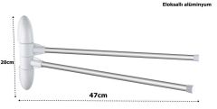 Çelik Ayna Havlu Ve Çamaşır Askısı Eloksallı Alüminyum İki Kollu-225