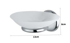 Geseus Çelik ayna Krom Sabunluk Vidalı-463