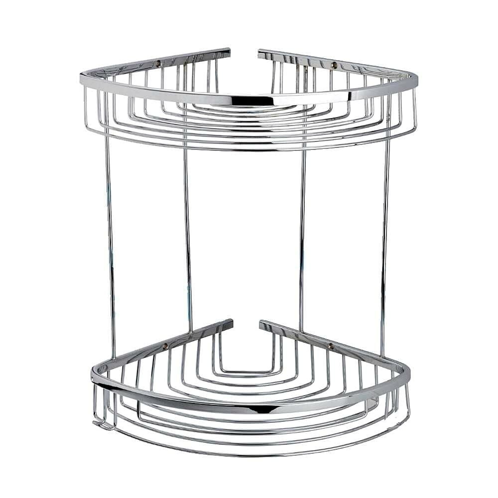 Geseus Pirinç Banyo Köşelik Şampuanlık Duş Rafı Ömür Boyu Paslanmaz İki Katlı-NKS