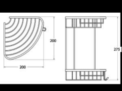 Geseus Pirinç Banyo Köşelik Şampuanlık Duş Rafı Ömür Boyu Paslanmaz İki Katlı-NKS