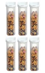 Moonstar Kuru Gıda Bakliyat Saklama Kabı 3 LT 6 Lı Set Beyaz-MAS-101L