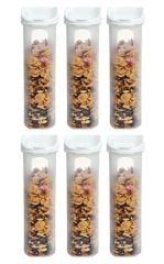 Moonstar Kuru Gıda Bakliyat Saklama Kabı 3 LT 6 Lı Set Beyaz-MAS-101L