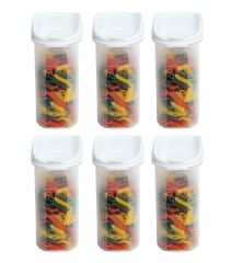 Moonstar Kuru Gıda Bakliyat Saklama Kabı 1,8 LT 6 Lı Set Beyaz-MAS-102