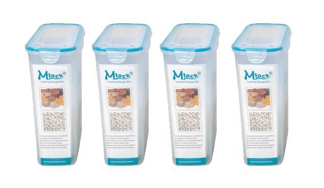 Hava Sızdırmaz Contalı Bakliyat Saklama Kabı 4,5 LT 4 Lü Set-MAB-179