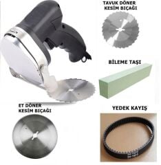 Döner Kesme Makinası Elektirikli+Yedek Tavuk Döner Kesme Bıçağı+Yedek kayış+Bileme taşı-RDC
