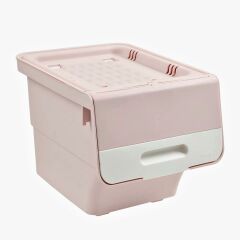 Geseus Motek Organızer Tekerlekli Eşya Ve Erzak Kutusu 3x12 Lt-Mt07 Pembe+Beyaz