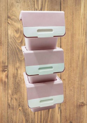 Geseus Motek Organızer Tekerlekli Eşya Ve Erzak Kutusu 3x12 Lt-Mt07 Pembe+Beyaz