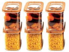 Moonstar 6 Parça Bambu Kapak Saklama Erzak Kabı Seti 1100 ML