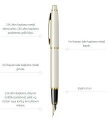 Scrikss 35 Beyaz Altın Dolma Kalem Kutulu Kişiye Özel Hediyelik Kalem