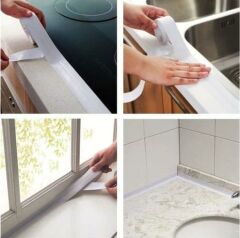 3M Mutfak Banyo Su Sızdırmaz Bant Lavabo Pencere Tezgah Sızdırmazlık Bandı 38mmx3,35 Mt-2 Adet