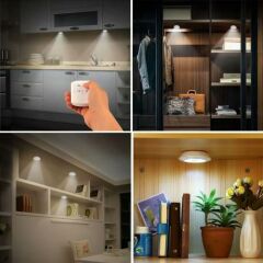 Uzaktan Kumandalı Pilli üçlü Spot Led Lamba Güçlü Beyaz Işık-1ADET