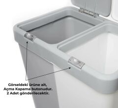 Motek Çamaşır Sepeti Yedek Açma Kapama Butonu 40LT 80LT Tümüne Uyumlu Buton 2 Adet