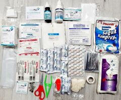 Deprem Çantası Acil Afet ve İlk yardım Seti Suya ve Kırılmaya Dayanıklı Özel Çantalı 90 Parça