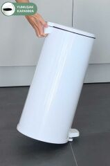 Primanova Cigo Paslanmaz Çelik Çöp Kovası Pedallı 20 Litre-BEYAZ