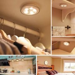 Uzaktan Kumandalı Pilli üçlü Spot Led Lamba Güçlü Beyaz Işık-2Adet