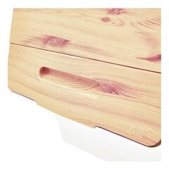 Motek  Patateslik Soğanlık Tekerlekli Organizer Çok Amaçlı Saklama Kutusu 2X33 Lt Bambu+Krem