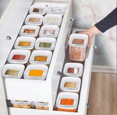 Vakumlu Hava Almaz Saklama Kabı Seti Erzak Kabı 12 Adet 2100 ML