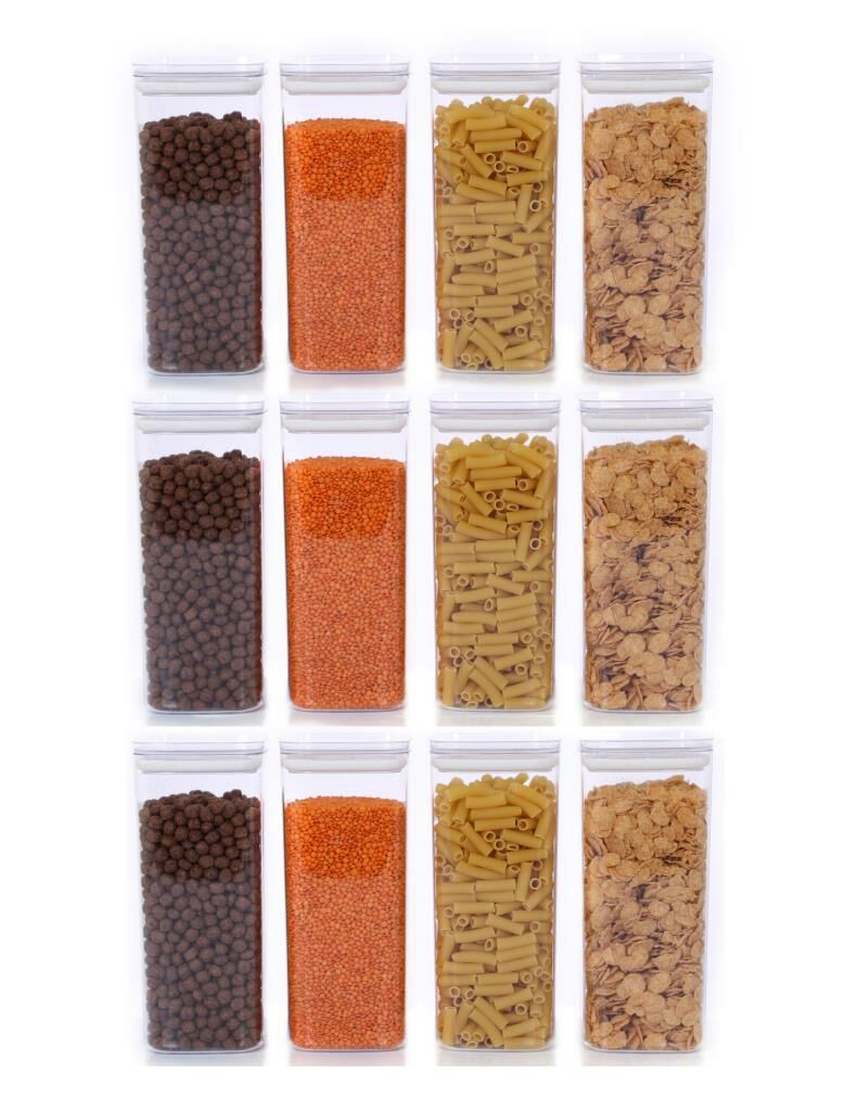 Vakumlu Hava Almaz Saklama Kabı Seti Erzak Kabı 12 Adet 2100 ML