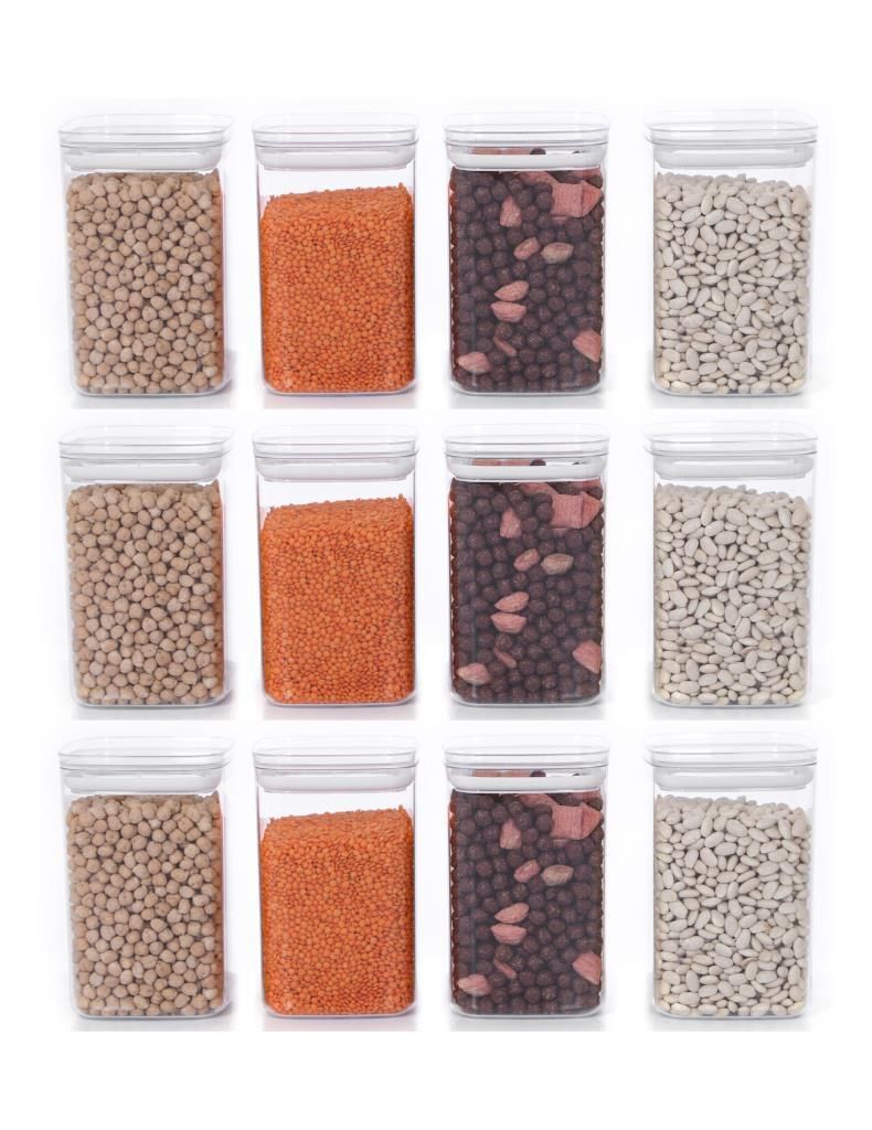 Vakumlu Hava Almaz Saklama Kabı Seti Erzak Kabı 12 Adet 1400 ML