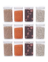 Vakumlu Hava Almaz Saklama Kabı Seti Erzak Kabı 12 Adet 1400 ML