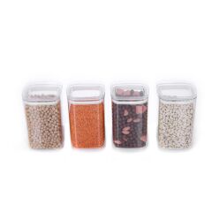 Vakumlu Hava Almaz Saklama Kabı Seti Erzak Kabı 6 Adet 1400 ML