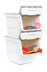 Motek Beyaz Tekerlekli Organizer Çok Amaçlı Saklama Kutusu 2X12 Lt