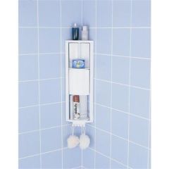 Primanova Üç Gözlü Dönerli Banyo Köşe Rafı Beyaz S-01