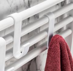 Home Havlupan Askılık 4'lü Bornoz Askılığı Çamaşır Havlupan Askı Aparatı-AY-57 beyaz