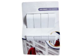 Home Havlupan Askılık 4'lü Bornoz Askılığı Çamaşır Havlupan Askı Aparatı-AY-57 beyaz