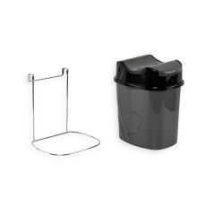 Geseus Mutfak Dolap İçi Askılı Geçmeli Pratik Kapak Çöp Kovası 8,5 LT-SF008