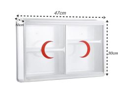 Çelik Ayna Ecza Dolabı 47x30x10cm PVS Camlı 158