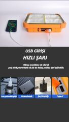 Taşınabilir Solarlı Çalışma Ve Kamp Işığı, Powerbanklı Güneş Enerjili Işıldak, Fener 288 Ledli