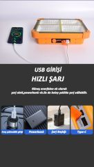 Taşınabilir Solarlı Çalışma Ve Kamp Işığı, Powerbanklı Güneş Enerjili Işıldak, Fener 288 Ledli