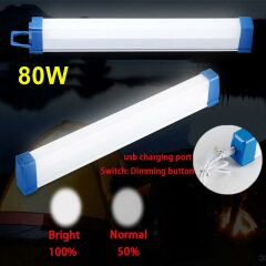 Usb Şarjlı Acil Durum ve Aydınlatma Led Florasan Ev,Kamp,Maden,İşyeri,Balıkcı Lambası 52cm 80W