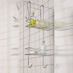 Çelik Ayna Asmalı Duşakabin Rafı Şampuanlık Metal Krom Kaplama-990