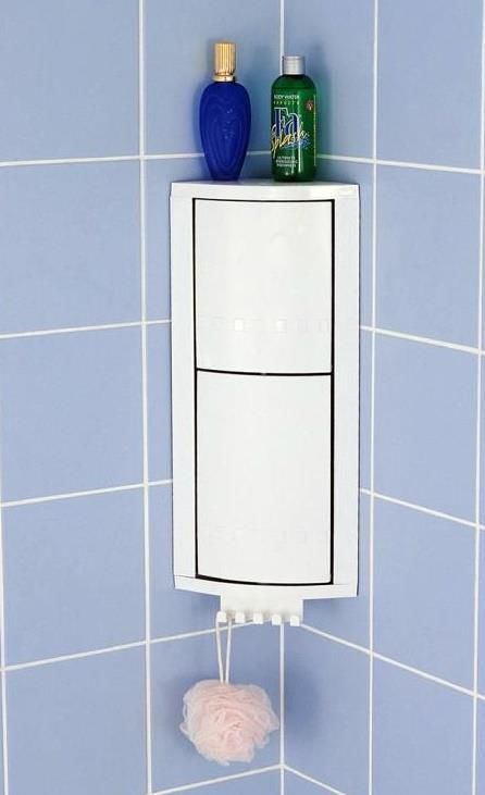 Primanova İki Gözlü Dönerli Banyo Köşe Rafı Beyaz S-03