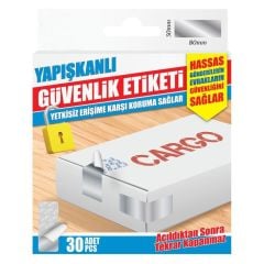 Yapışkanlı Güvenlik Etiketi Hassas Gönderilerin Evrakların Güvenkliğini Sağlar 30Ad 80x30mm
