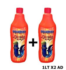 Powermax Lavabo Gider Açıcı Jel Formül 1 Lt x 2 Adet