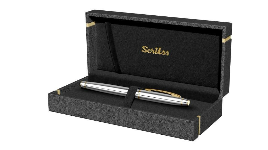 Scrikss 35 Gold Krom Dolma Kalem Kutulu Kişiye Özel Hediyelik Kalem