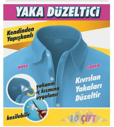 Yaka Düzleştirici Düzeltici Yapışkanlı Balin Kıvrılan Yakaları Düzeltir 20Adet