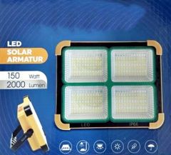 Taşınabilir Solarlı Çalışma Ve Kamp Işığı, Powerbanklı Güneş Enerjili Işıldak,Fener-150W 200 Lümen 264 Ledli-KÇ