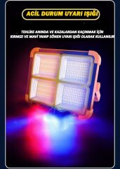 Taşınabilir Solarlı Çalışma Ve Kamp Işığı, Powerbanklı Güneş Enerjili Işıldak,Fener-150W 200 Lümen 264 Ledli-KÇ