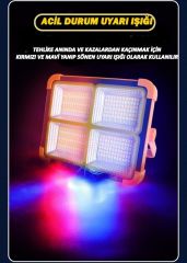 Taşınabilir Solarlı Çalışma Ve Kamp Işığı, Powerbanklı Güneş Enerjili Işıldak,Fener-150W 200 Lümen 264 Ledli-KÇ
