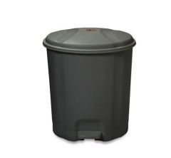Motek Elit Pedallı Plastik Çöp Kovası İç Kovalı 6 LT Antrasit Siyah